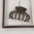 French vintage leopard print large shark hair claw clip for thick hair styling - Pumpkin Style