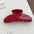 Eleganter dunkelroter Haarklammer aus Acetat mit goldener Barrette la France Aufschrift - Burgunderrot