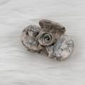 Close-up of marble pattern acetate rose flower hair claw clip on white plush background - Coffee Gray