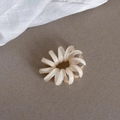 Creamy spiral telephone wire hair tie in high-elasticity resin for women - Off White