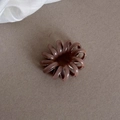 Elastic spiral hair tie in brownish-pink resin finish with a durable spring design - Brown