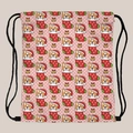 Sac à dos à cordon rose avec imprimé festif de Corgis dans des chaussettes de Noël - Motif de Corgi de Noël(skd29096)