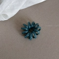 High elasticity spiral hair tie in dark cyan color with durable plastic texture - Teal