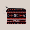 Aztec tribal pattern coin purse with metal keychain and secure zipper closure for women - Aztec Geometric Pattern Print (lqb3413)