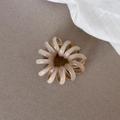 Elastic spiral hair tie in nude beige finish with high-gloss resin for women - Light Khaki