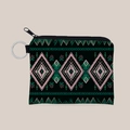 Aztec print mini coin purse with geometric patterns and metal keychain for women - Aztec Print Style (lqb3410)