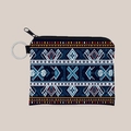 Aztec print mini coin purse with bohemian pattern and keychain hook for women - Aztec Geometric Print (lqb3401)