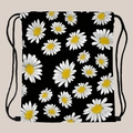 Sac à dos à cordon noir avec imprimé tournesol et sangles tissées pour le voyage - Style à Imprimé Tournesol (skd29131)