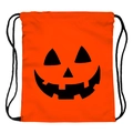 Halloween orange drawstring backpack with black Jack-o'-lantern pumpkin face pattern - Pumpkin Pattern (Orange) (skd29134)