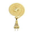 Heren punk hip-hop Cubaanse ketting met goudkleurige stekker hanger en kristallen details - Gouden Minimale Steen Stijl