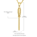 Kreative 316L vergoldete Edelstahl-Halskette mit Hammer-Anhänger in glänzendem Gold-Finish - Goldener Schraubendreher Anhänger + Panzerkette