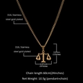 Collier en acier inoxydable plaqué or 316L avec pendentif balance pour hommes - Or
