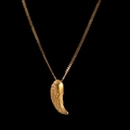 Collier hip-hop homme en acier inoxydable doré avec un pendentif aile détaillé - Ailes d'Ange (NPS1518) / Or