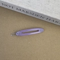 Barrette ovale en acétate violet avec strass brillants et inscription Creation France - Violet