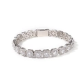 Bracciale tennis hip-hop 9mm in argento con zirconi quadrati e maglie ottagonali - Argento