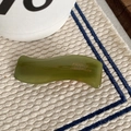 Fermaglio per capelli ondulato verde oliva con scritta France Handmade dorata - Verde