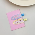 Set of two cute cherry and checkerboard hair clips on a pink display card for girls - Cherry Bow Design Pair