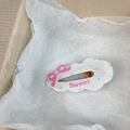 Cute white cloud shaped hair clip with sweet pink bow and heart patterns for girls - Heart Pattern Bow