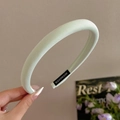 Serre-tête rembourré vert menthe élégant avec étiquette handmade pour femme - Vert