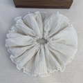 Elegant oversized pleated cream white hair scrunchie with soft ruffled fabric texture - Off-white