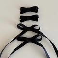 Lot de quatre barrettes à nœuds en ruban noir avec longs rubans pour coiffure élégante - Noir
