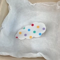 Cute white cloud hair clip with colorful polka dots in minimalist acrylic design - Colorful Polka Dots
