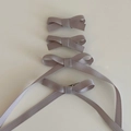 Lot de 4 barrettes à nœuds en ruban violet taro avec longs rubans au style coréen élégant - Gris