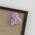 Pink and purple acetate hair claw clip with marble texture for a high ponytail - Pink Purple