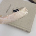 Pink and gold floral embroidery padded sponge headband with handmade label on grey book - Pink Gold Floral Jacquard (Style B)