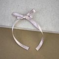 Mini fermaglio per capelli a fiocco in raso stile balletto rosa champagne con ricamo - Rosa Coreano