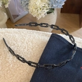 Franse vintage diadeem van donker marmeren acetaat met een stijlvol kettingontwerp - Blauw en Paars