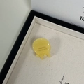 Pince à cheveux élégante en acétate jaune pour femme avec gravure France Handmade - Jaune