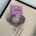Set of high elasticity purple fabric hair bands for ponytails in elegant display tray - Purple Series