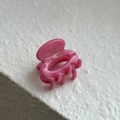 Molla per capelli in acetato rosa traslucido con scritta dorata France Handmade - Rosa Scuro Crema