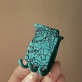 Pinza per capelli verde opaca con linee astratte nere per acconciature eleganti - Verde