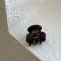 Dark brown tortoiseshell acetate mini hair claw clip with handmade finish - Chocolate