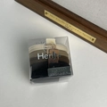 Detailed view of 5-piece earth tone elastic hair tie set in a square transparent gift box - Multi-piece / Coffee Colors