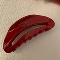 Eleganter dunkelroter Haarklammer aus Acetat mit goldener France Handmade Aufschrift - Hohl Halbkreis Haarkralle