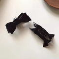 Pince à cheveux élégante en velours noir avec double nœud pour un accessoire style princesse - Pince Nœud Noir