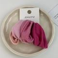 Set de 4 coleteros de terciopelo de alta elasticidad en tonos rosa degradado - Rosa Roja