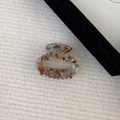 Detail of tortoise shell acetate hair claw clip with gold France Handmade lettering - Mint Green Brown Gradient