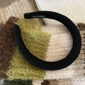 Handmade black fleece headband with soft teddy velvet texture for winter fashion - Black