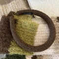 Handmade thick brown plush blend headband for women with a warm autumn winter texture - Dark Coffee