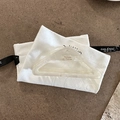 French style pearl white acetate triangle hair claw clip with branded drawstring pouch - Mermaid Color