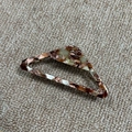 Tortoiseshell acetate triangle hair claw clip in brown and beige with gold logo - Mint Green Brown Gradient