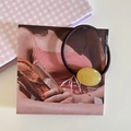Elastic hair tie with amber-colored oval resin bead and dark brown rope decoration - Jelly Yellow