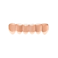 Polished rose gold hip hop grillz with a six-tooth design and mirrored metal finish - Rose Gold Lower Teeth (Classic Polished)