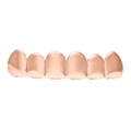 Polished rose gold hip hop grillz featuring a smooth six-tooth integrated metal design - Rose Gold Upper Teeth (Classic Polished)