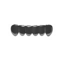 Hip hop 6-teeth grillz set in polished gunmetal finish for a bold streetwear look - Gunmetal Black Lower Teeth (Classic Polished)