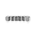 Polished silver-tone hip hop six-tooth grillz for men with reflective metallic finish - Silver Bottom Grill (Smooth)